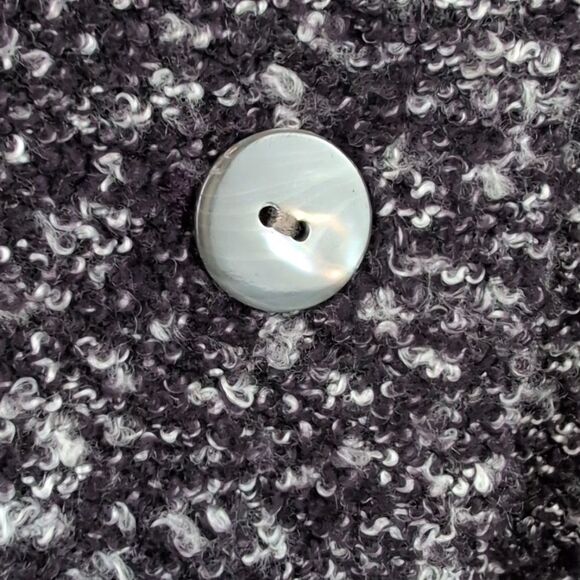 J. Jill purejill Reversible Marled Dark Fig Jacket Button Front Hooded Coat Cozy - Picture 4 of 10